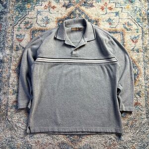 Vintage Prefab Striped Pullover Henley Shirt Medium